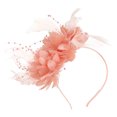 thumbnail image 1 of HEWUQI Flower Feather Fascinator Headband for Women Ladies Wedding Derby Church Hair Accessory Elegant for Bride Light Pink, 1 of 1