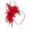 thumbnail image 1 of HEWUQI Flower Feather Fascinator Headband for Women Ladies Wedding Derby Church Hair Accessory Elegant for Bride Red, 1 of 1