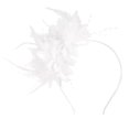 thumbnail image 1 of HEWUQI Flower Feather Fascinator Headband for Women Ladies Wedding Derby Church Hair Accessory Elegant for Bride White, 1 of 1