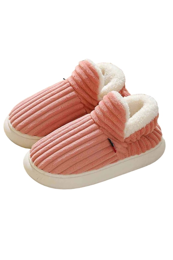 Fuzzy Slippers for Women Winter Warm House Ankle Boots Cozy Memory Foam Clogs Indoor Outdoor Comfortable Fluffy Mules Shoes Watermelon Red Size 5.5