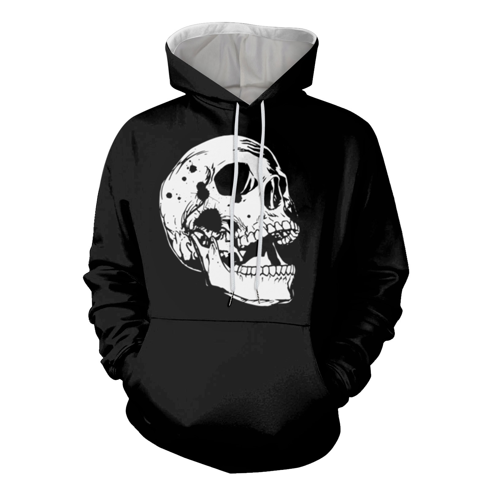 HEWUQI Men’S Tie Dye Graphic Print Hoodie Halloween Stlye Big And Tall