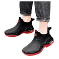 thumbnail image 1 of HEWUQI Men's Ankle Rain Boots Waterproof Antislip Rubber Slip on Booties Garden Boots Outdoor Rain Shoes for Boating Sailing Farming Red Size 10, 1 of 6