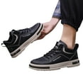 thumbnail image 1 of HEWUQI Men's Leather Basketball Shoes Lightweight Walking High Top Sneakers Breathable Non Slip Casual Style for Athletic Travel Daily Wear Black Size 7.5, 1 of 5