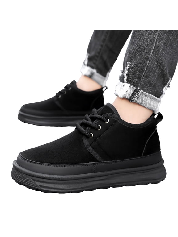 Men's Non Slip Work Boots Water Resistant Comfortable Slip on Loafers Lightweight Lace up Walking Shoes Black Size 10