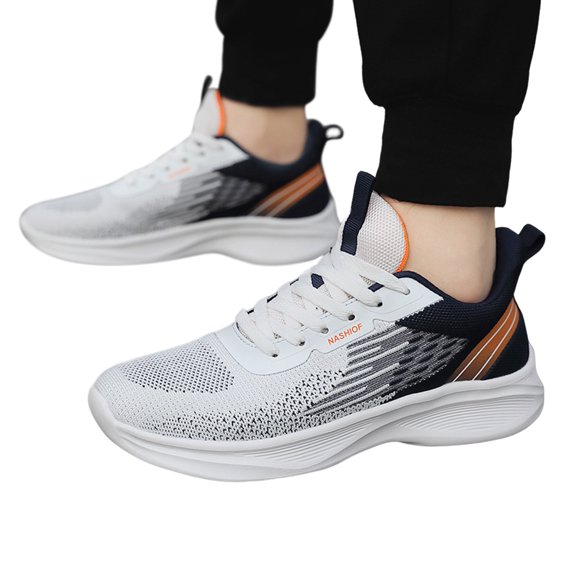 HEWUQI Men's Walking Shoes Breathable Casual Sneakers Lightweight Non Slip Cushioned Fashion Footwear for Workout Business Commuting Travel Dark Gray Size 10