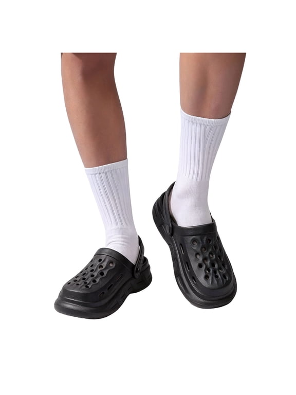 Mens Cloud Clogs Washable Non Slip Outdoor Camping Shower Shoes Quick Drying Slippers Barefoot Lightweight EVA Water Shoes Black Size 8