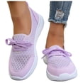 thumbnail image 1 of HEWUQI Orthopedic Shoes for Women Wide Width Breathable Lightweight Orthopedic Slip on Slides Non Slip Low Arch Support Shoes Walking Sneakers d-Purple Size 9, 1 of 7