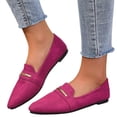 thumbnail image 1 of HEWUQI Pointed Toe Loafers for Womens Work Business Non Slip Casual Dress Shoes Comfortable Slip on Flats for Driving Travel Everyday Hot Pink Size 6.5, 1 of 5