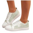 thumbnail image 1 of HEWUQI Tennis Shoes Womens Wide Round Toe Leather Knitted Slip on Elegant Walking Sneakers Cute Tennis Non Slip Work Footwear Green Size 9, 1 of 7