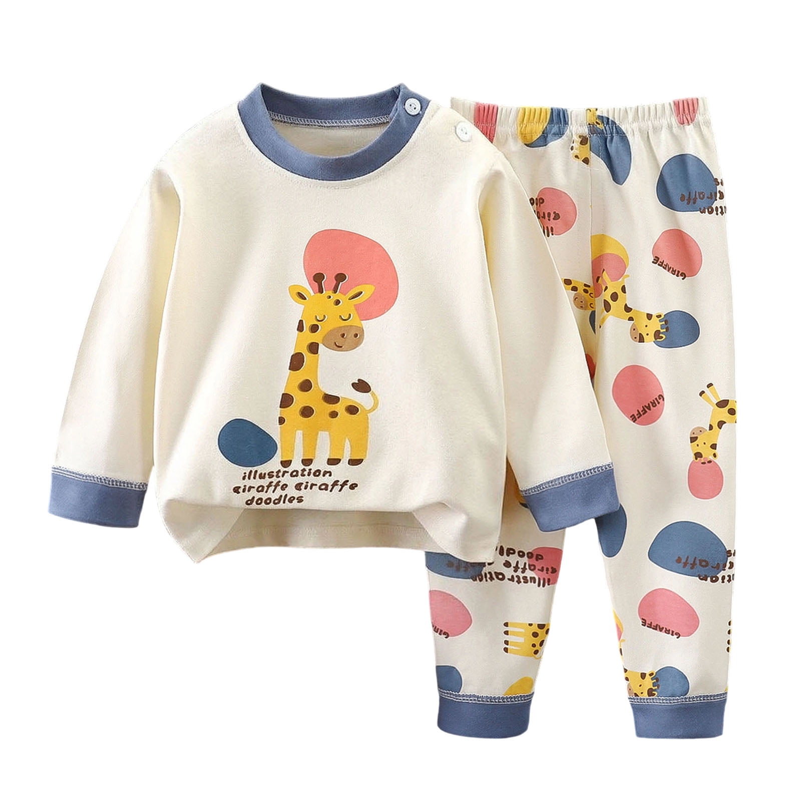 Boote Cartoon HEWUQI Tots Outfit Set Cartoon Giraffe Print Long Sleeve Top with ...
