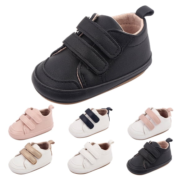 HEWUQI Wide Toe Box Toddler Girls Sneakers Non Slip Flat Color Blocking Barefoot Slip on Adjustable Strap Close Round Toe Walking Shoes Pink Size 5 Infant