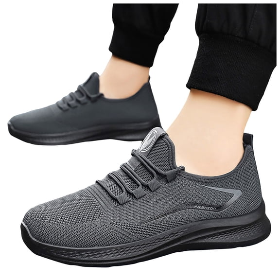 HEWUQI Women's Knitted Mesh Orthopedic Shoes Platform Arch Support Walking Slip on Breathable Casual Athletic Non Slip Soft Sole Sneakers c-Gray Size 9.5