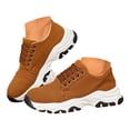 thumbnail image 1 of HEWUQI Women's Leather Slip on Fashion Lace up Tennis Sneakers Road Running Athletic Gym Lightweight Jogging Hiking Shoes Brown Size 9, 1 of 5