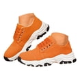 thumbnail image 1 of HEWUQI Women's Leather Slip on Fashion Lace up Tennis Sneakers Road Running Athletic Gym Lightweight Jogging Hiking Shoes Orange Size 6.5, 1 of 6