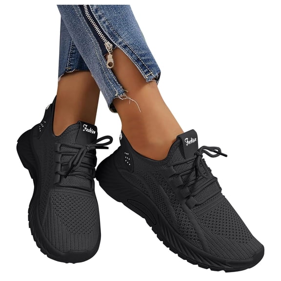 HEWUQI Women's Running Shoes Platform Arch Support Slip on Sneakers Height Increasing Breathable Mesh Lightweight Athletic Casual Footwear Size 6