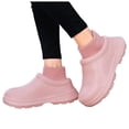 thumbnail image 1 of HEWUQI Women's Slip on Waterproof Rubber Clogs Knitted Ankle Tube Non Slip Oil Resistant Work Shoes Lightweight Short Garden Footwear Size 7.5, 1 of 5