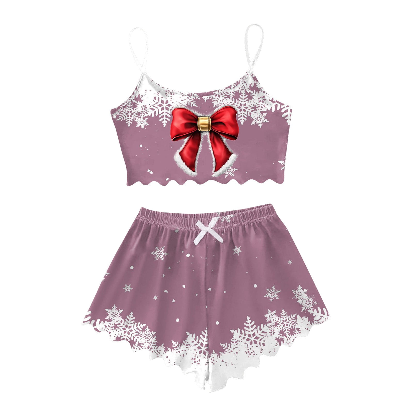 HEWUQI Women’s Stretch Satin Shortie Pajama Set Lightweight Cami and