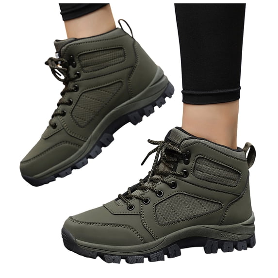 HEWUQI Women's Waterproof Hiking Boots Lightweight Non Slip Outdoor Trekking Backpacking Camping Breathable Walking Shoes Dark Gray Size 6
