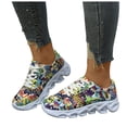 thumbnail image 1 of HEWUQI Womens Platform Slip on Animated Patterns Running Shoes Breathable Walking Lightweight Gym Workout Non Slip Fashion Sneakers Multicolour Size 9, 1 of 5