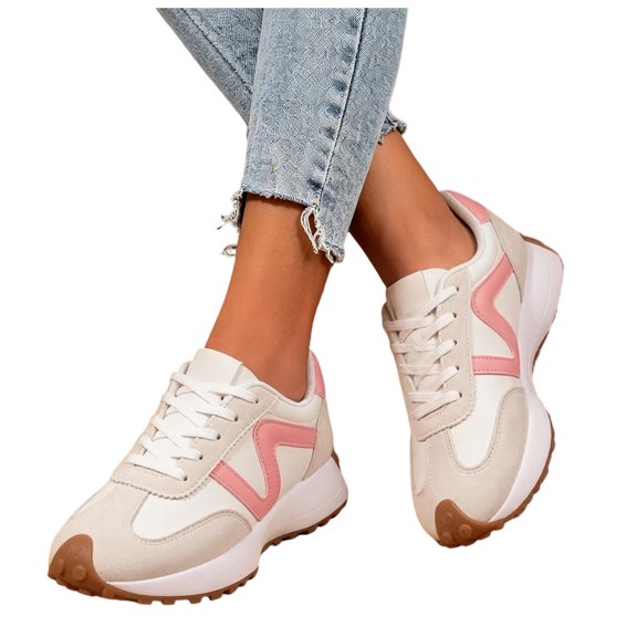 HEWUQI Platform Wedge Slip on for Women Cushion Non Slip Walking Shoes with Arch Support Lightweight Sneakers for All Day Standing Red Size 6