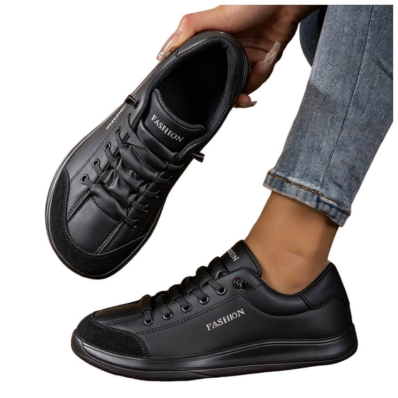 HEWUQI Womens Wide Toe Box Shoes with Arch Support Comfortable Barefoot Slip on Ladies Loafers Leather Cushion Casual Snerkers Black Size 9