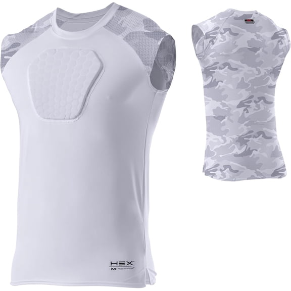 HEX Chest Protector Shirt Heart Guard Sternum Compression Padded Shirt for Football, Lacrosse, Softball Rugby - Youth