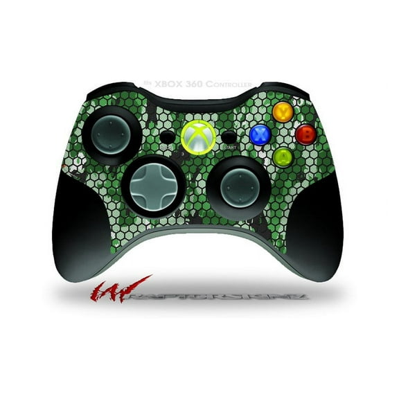HEX Mesh Camo 01 Green - Decal Style Skin fits Microsoft XBOX 360 Wireless Controller (CONTROLLER NOT INCLUDED) by WraptorSkinz
