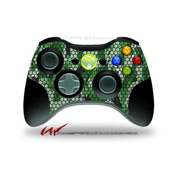HEX Mesh Camo 01 Green - Decal Style Skin fits Microsoft XBOX 360 Wireless Controller (CONTROLLER NOT INCLUDED) by WraptorSkinz
