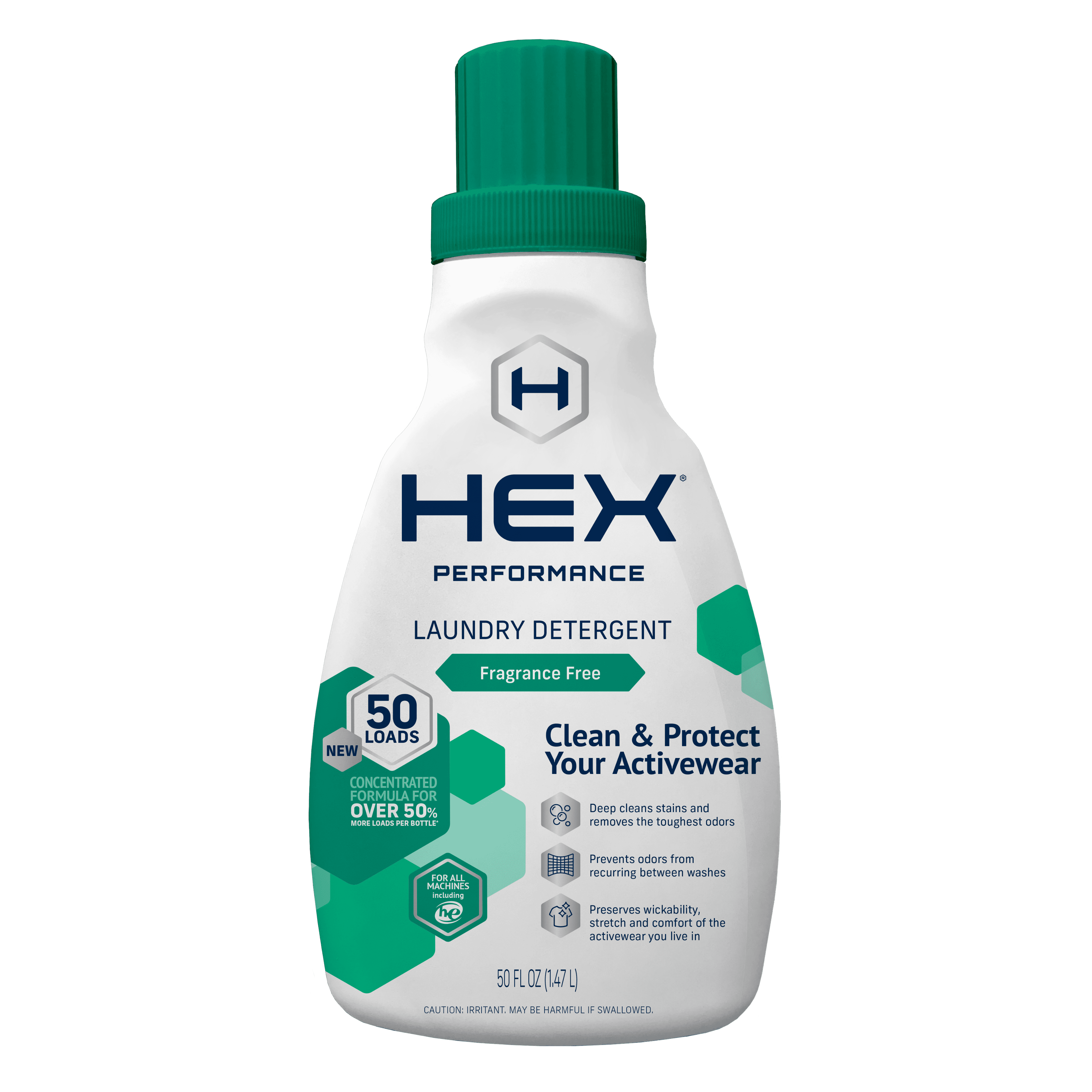 HEX Performance Fragrance Free Detergent, 50 loads