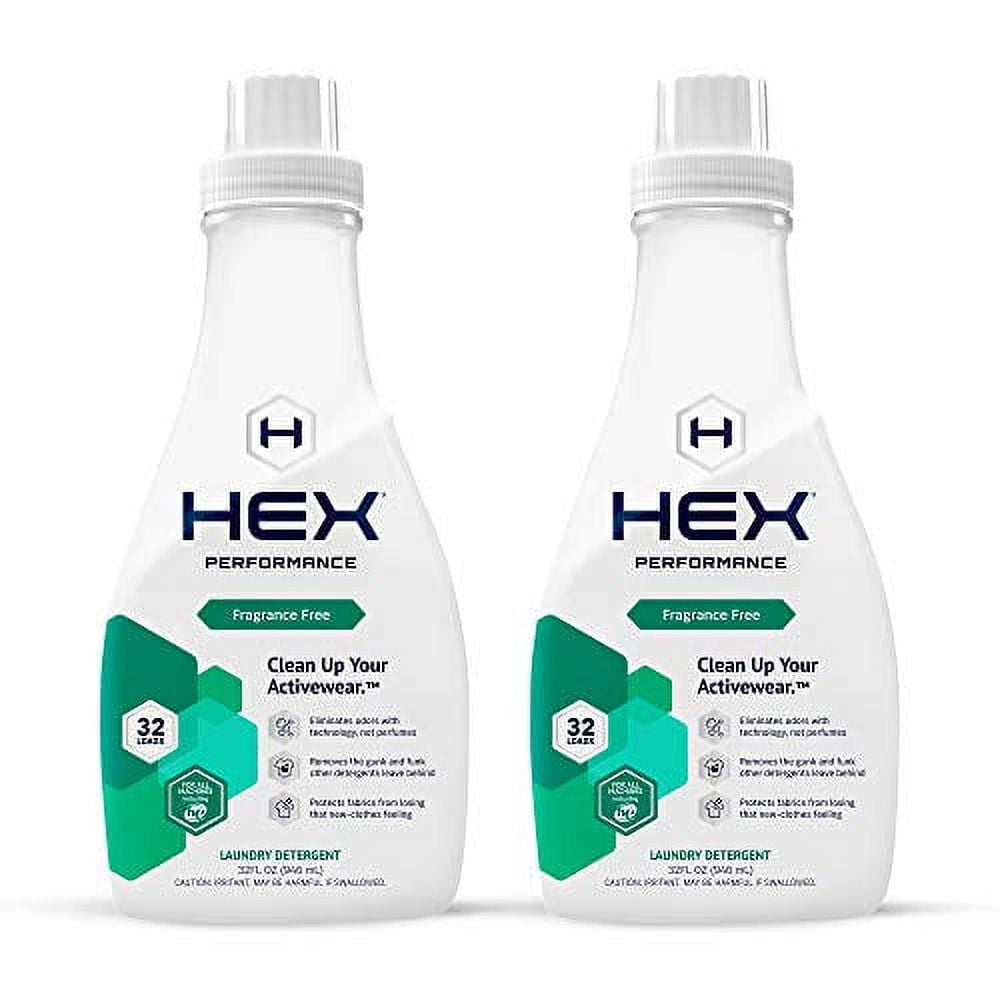 HEX Performance Laundry Detergent, Fragrance Free, 64 Loads (Pack of 2