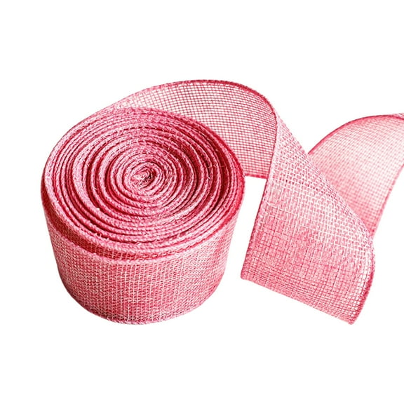 HEXBOOYOO 1PC Burlap Ribbon Jute Ribbon Natural Burlap Fabric Roll Wired Edge for Wreaths, Christmas Tree Decoration, Big Bow Crafts, Gift Wrapping, Wedding 5.5yard x2 in - 2025 New Arrival🔥