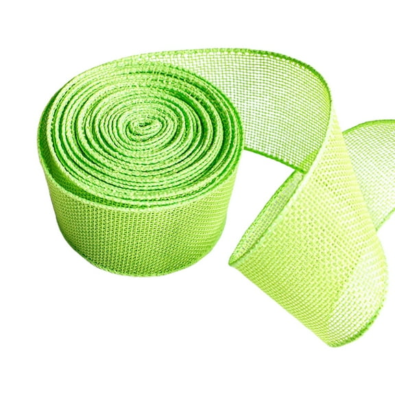 HEXBOOYOO 1PC Burlap Ribbon Jute Ribbon Natural Burlap Fabric Roll Wired Edge for Wreaths, Christmas Tree Decoration, Big Bow Crafts, Gift Wrapping, Wedding 5.5yard x2 in - 2025 New Arrival🔥
