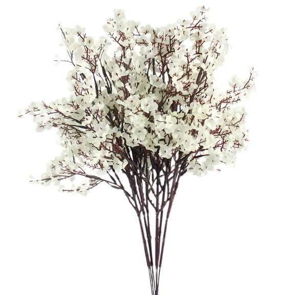 HEXBOOYOO 2025 New Arrival 12 PCS Baby Breath Flowers Artificial Bulk Fake Gypsophila Bouquets Real Touch Silk Floral Arrangements for Table Centerpieces Wedding Home Farmhouse Party DIY Decor