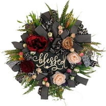 HEXBOOYOO 2025 New Arrival 1PC Fall Cheetah Wreath Year Round Beautiful Rustic Wreaths Thanksgiving Front Door Christmas Wreath Garden Home Decor