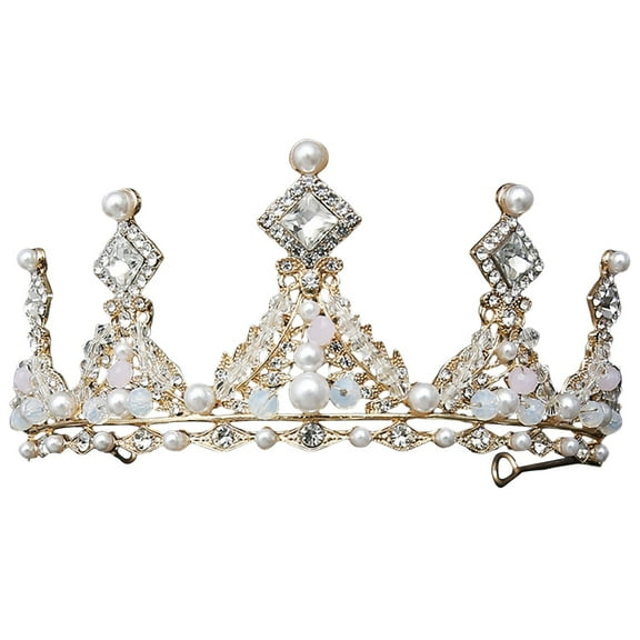 HEXBOOYOO 2025 New Arrival 1Pc Crystal Princess Crown, Birthday Tiaras with Rhinestone Headpieces Accessories for Wedding Prom Costume Party