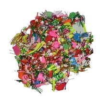 HEXBOOYOO 2025 New Arrival 50 Pcs Musical Blow Outs Balloon Mixed Glitter Fringed Metallic Noisemaker Cute Blowouts Whistles for Halloween Xmas Party(Random Color)