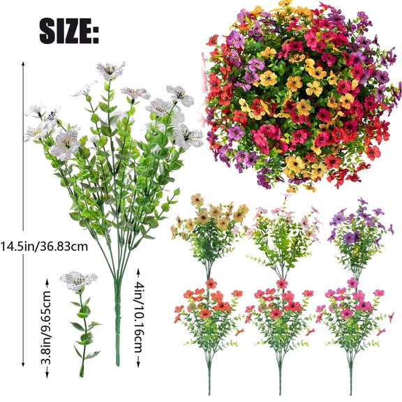 HEXBOOYOO 2025 New Arrival Arisefrom Artificial Bouquet Rose Red Mixed Colors, Outdoor Flowers, Lifelike Faux Flowers for Spring, Summer And Autumn Home Decor
