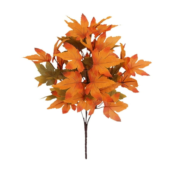 HEXBOOYOO 2025 New Arrival Artificial Maple Leaves Branches, Fall Faux Leaf Decoration,Fake Fall Leaves Stems, Artificial Maple Leaves Branches Faux Plant for Autumn Home indoor Table Wedding Decor