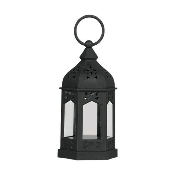 HEXBOOYOO Clearance Mini Lanterns with Flickering LED Candle, Batteries Included, Decorative Hanging Candle Lantern for Indoor Use, Wedding, Party, Table Centerpiece