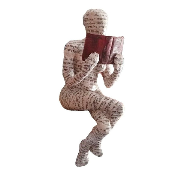 HEXBOOYOO Clearance Resin Reading Woman Statue, Innovative Ladies Reading Pulp Molded Bookshelf Decoration Thinker Style Resin Statue for Home Office Desk Decor