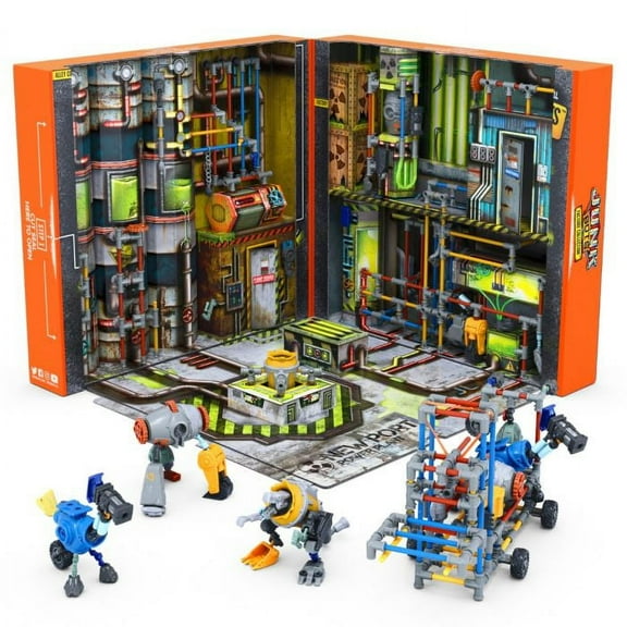 HEXBUG Junkbots Large Factory Habitat New Port Power Plant Playset, 285 Piece