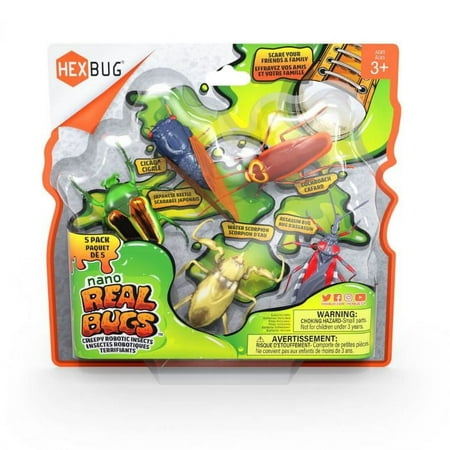 HEXBUG Nano Real Bugs 5-Pack, Fake Insect Toy Figures, Sensory Toys for Kids & Cats, STEM Toys for Boys & Girls Aged 3 & Up