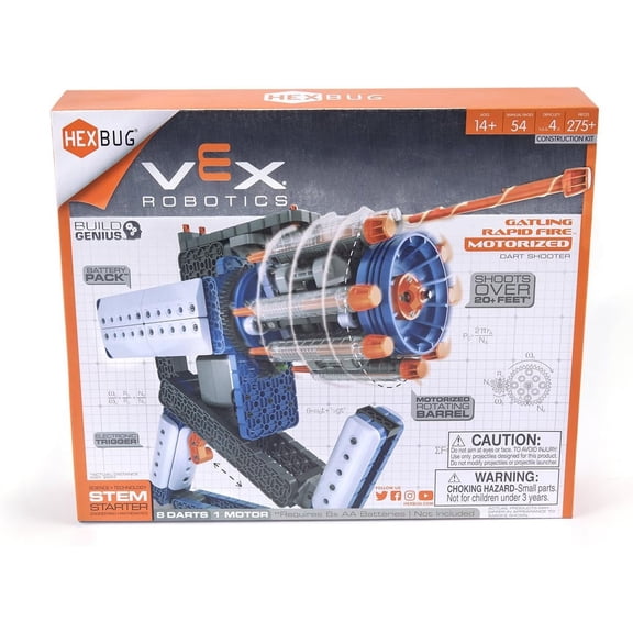 HEXBUG VEX Robotics Gatling Rapid Fire Blaster – Motorized Rapid-Fire Action with Rotating Barrel – STEM-Inspired Engineering Toy for Teens – Exciting Build-and-Play – Great Gift for Ages 14+