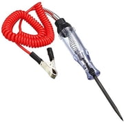 Slaprin 6V-12V-24V DC Car Circuit Tester Light, Professional Auto Voltage Continuity Test, Automotive Electrical Volt Test Light/Long Probe for Wire/Fuse/Socket and More - Red