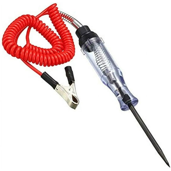 Slaprin 6V-12V-24V DC Car Circuit Tester Light, Professional Auto Voltage Continuity Test, Automotive Electrical Volt Test Light/Long Probe for Wire/Fuse/Socket and More - Red