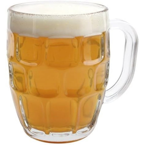 Slaprin Glass 19.25 Ounce Dimpled Beer Stein Mug