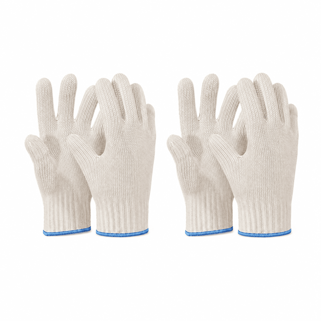 Slaprin-Heat Resistant Gloves Oven Gloves Heat Resistant with Fingers Oven Mitts Kitchen Pot Holders Cotton Gloves Kitchen Gloves Double Oven Gloves with Finger