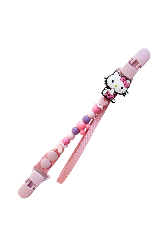 HEXNNHA 2-in-1 Cartoon Hello Kitty Pacifier Clip & Handkerchief Holder, Baby Teether Toy Leash Strap, Adjustable Anti-Drop Chain for Stroller, Crib, Car Seat QH91-052