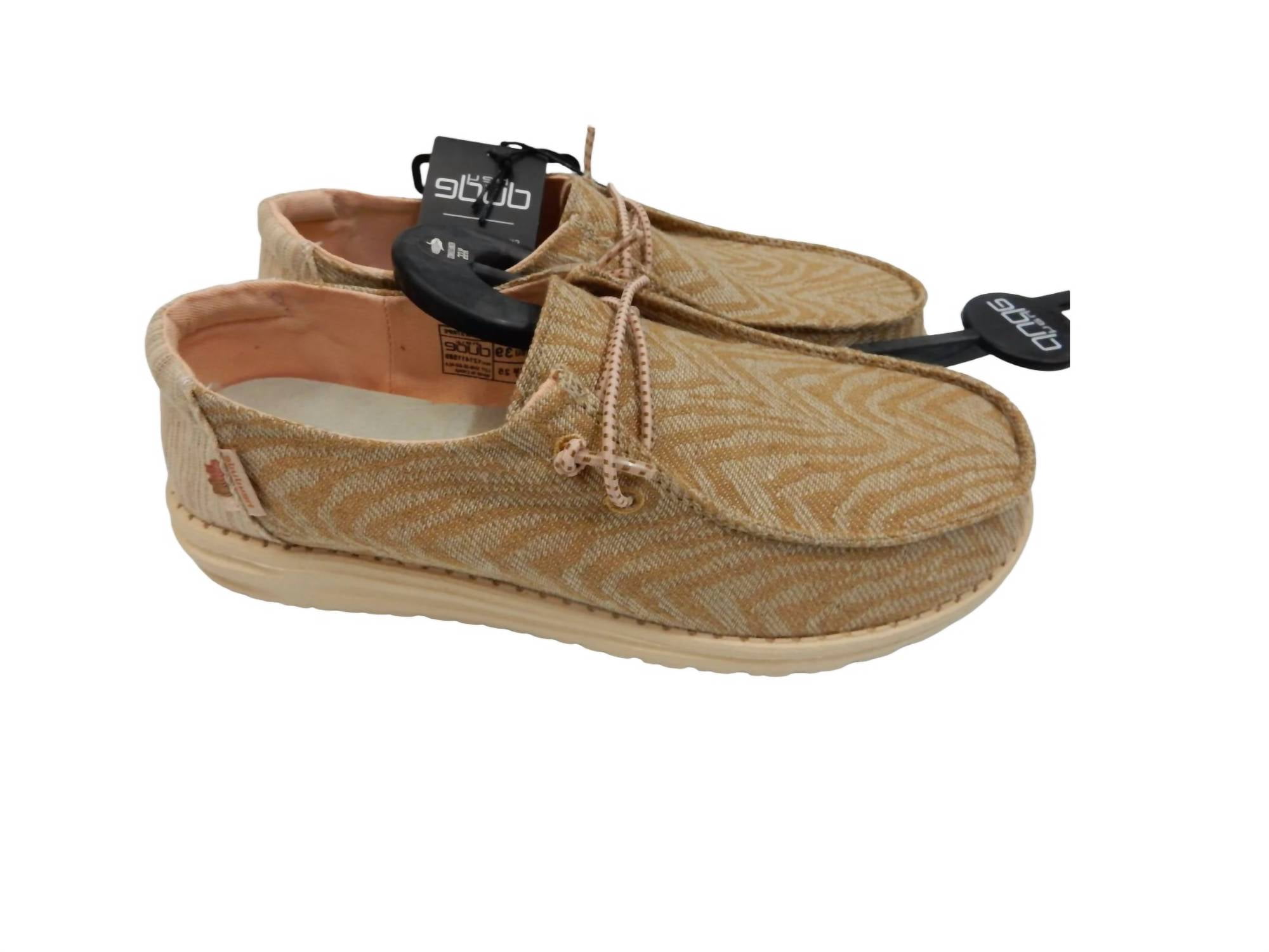 Hey Dude Tan Canvas Slip-On Loafers with Bungee Laces Men main image 4