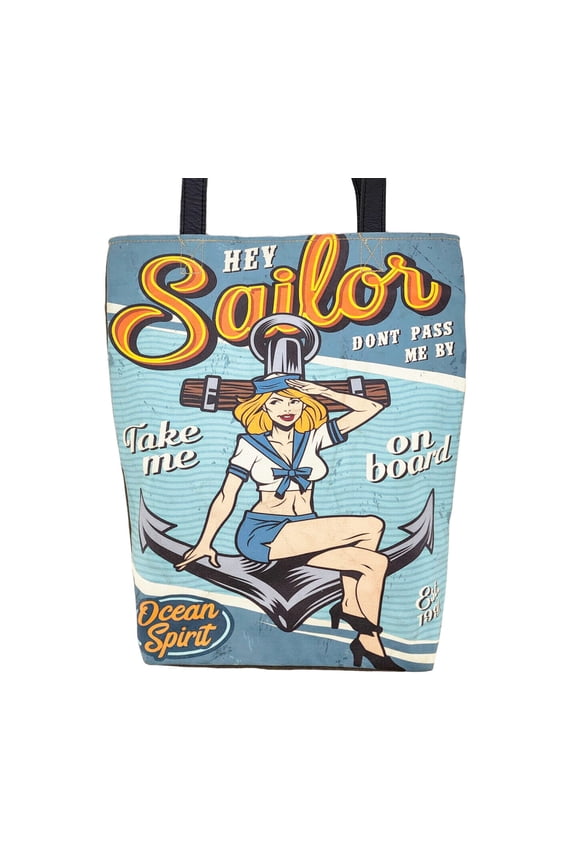 HEY SAILOR RECYCLED MILITARY TENT TOTE